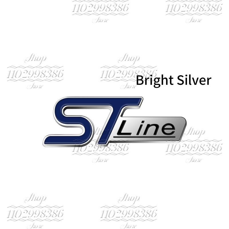 JJEM1 ST Line Logo Emblem Car Styling Rear Tail Trunk Decals Badge Chrome Metal Sticker For Ford Focus Fiesta Ecosport Mondeo Kuga