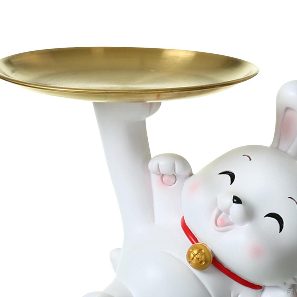 Statue Figurine Animal Sculpture Bunny Figure Resin Decoration Ornament Decorative for Tabletop Home