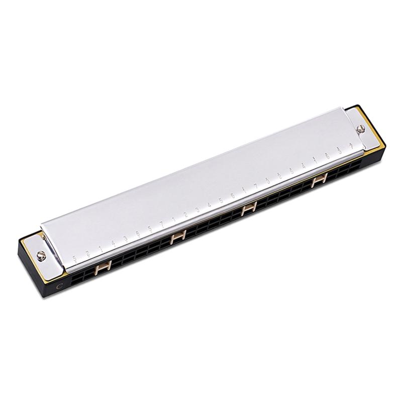24-Hole Professional Harmonica for Beginners, Diatonic Double Tremolo Harmonica for Adults Music Student Teacher Gift