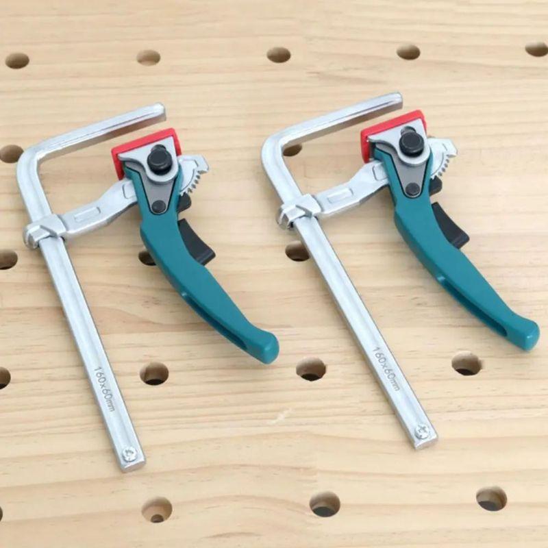 Aluminum Alloy Ratcheting Table Clamp Quick Ratchet 160mm Clamping Range Bar Clamp Alloy Steel Upgrade Version Guide Rail Clamps