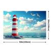 2D plane 1 coastal-style lighthouse and seagull background Hawaiian beach party banner