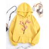 Cherry Tree in Full Bloom  Women Clothes Hip Hop  Hoodie Autumn Loose Hoodies Casual Pullover Crewneck Couple Hoodies