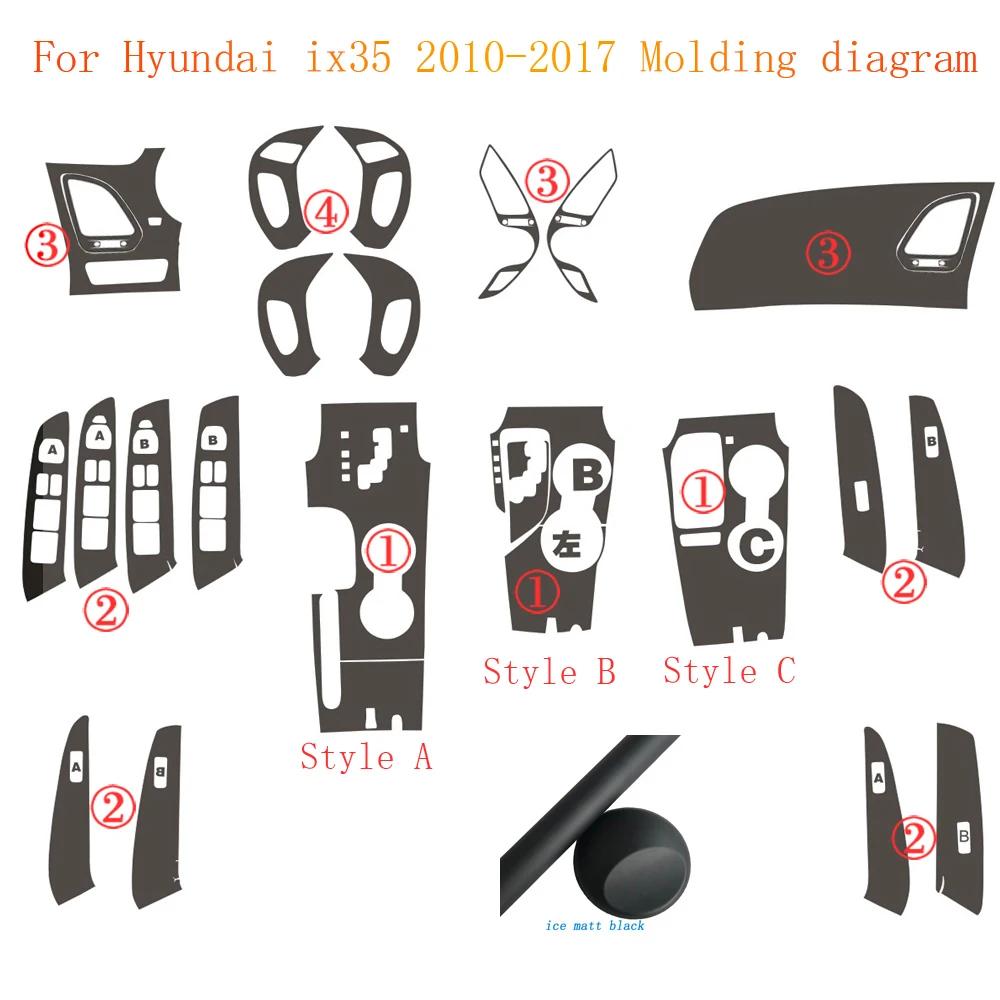 Für Hyundai Tucson ix35 2010-2017 Innenraum Mittelkonsole Türgriff Kohlefaser Aufkleber Decals Autostyling Zubehör
