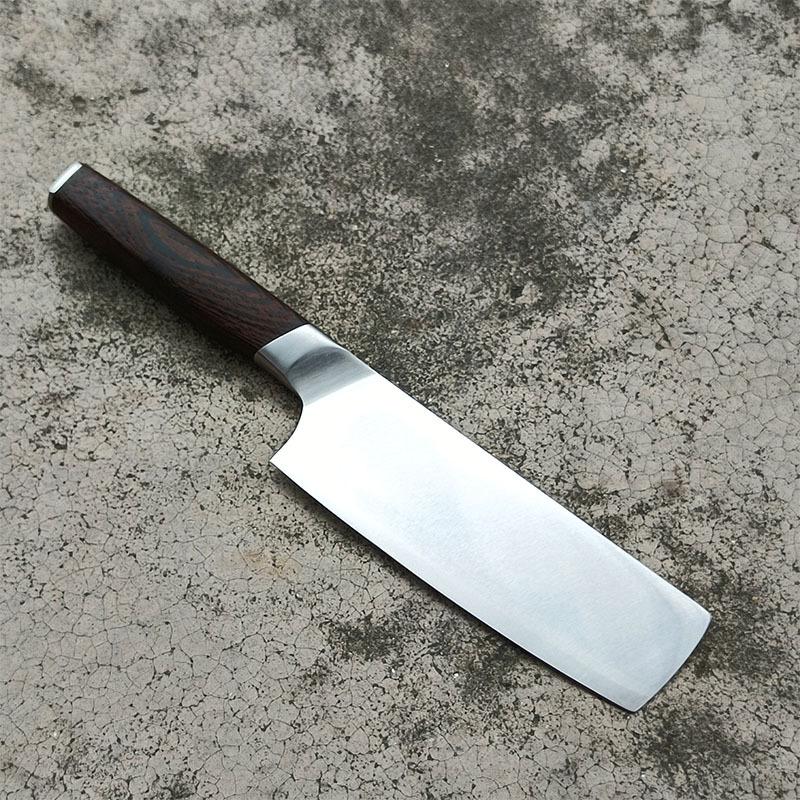 7 Inch Slicing Knife VG10 Powder Alloy Steel Blade Sharp Nakiri Chef Cleaver Meat Cutting Vegetables Kitchen Knives Wenge Handle