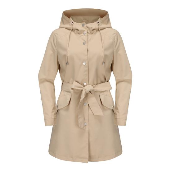 Femei Toamnă Iarnă Palton Rezistent la stropi Monopieptonat Cu glugă Mâneci lungi Cu șiret Talie strânsă Cardigan Palton de exterior