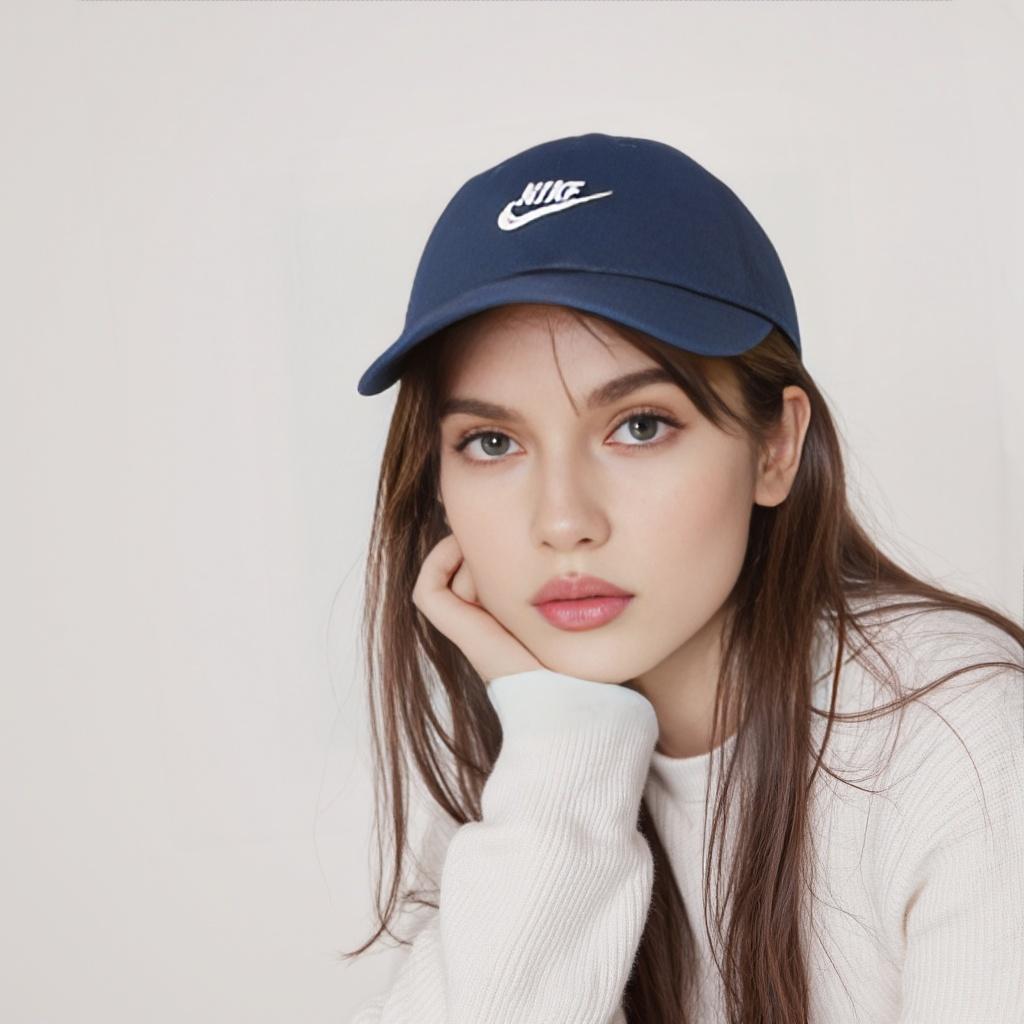 Nike Logo Decorated Cotton Baseball Cap Unisex Hats Blue FB5368-410