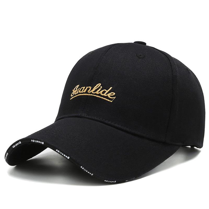 

Letter Guanlide Embroidery Baseball Cap Outdoor Sun Protection Hat Breathable Black Gold