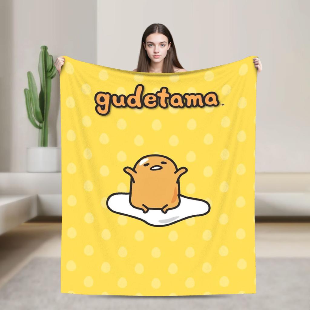 Gudetama Roztomilé Vajíčko Kreslenádeka Flanelová Ultra-Měkké Deky na Cestování Letadlem Ložnici Prošívanádeka