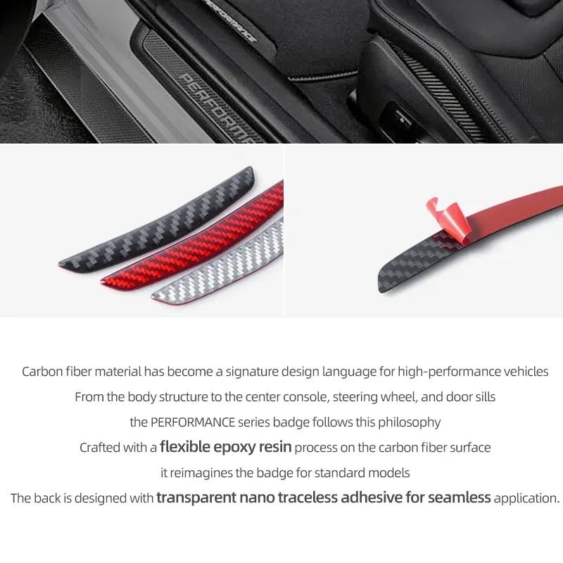 Carbon Fiber For Tesla Model Y 2019- 2025 Juniper Car Door Anti Collision Trim Protect Sticker Decoration Tuning Accessories