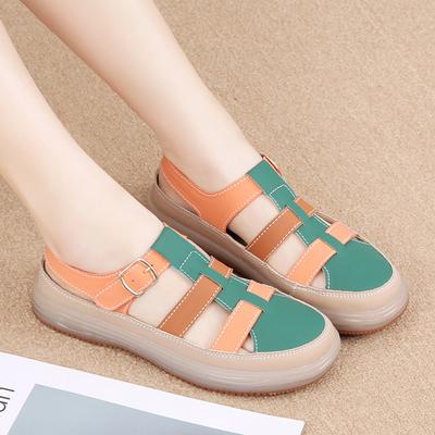 Damessandalen Zomer Mary Jane Strand Schoenen Gesloten Teen Flats Casual Zachte Wandelsandalen voor Studenten Plus Size