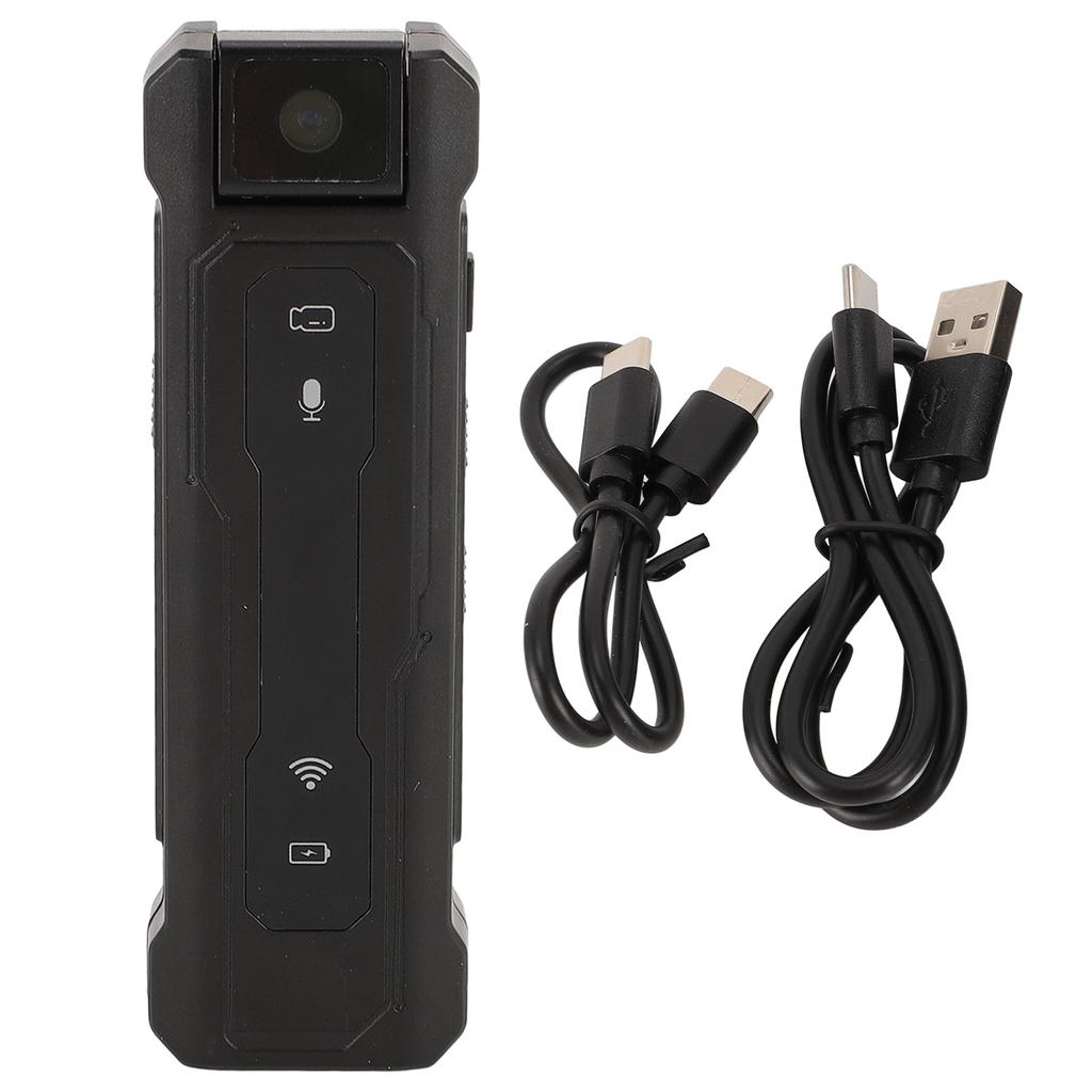 Caméra Corporelle 1080P Portable Enregistrement Son et Vidéo Fonction Alarme Objectif Rotatif à 180 Degrés