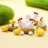 A Small and Fresh Chicken Family, A Brooding Chicken, A Hen, A Chick, An Egg Figurine, A Micro-landscape Gardening Scene Figurine