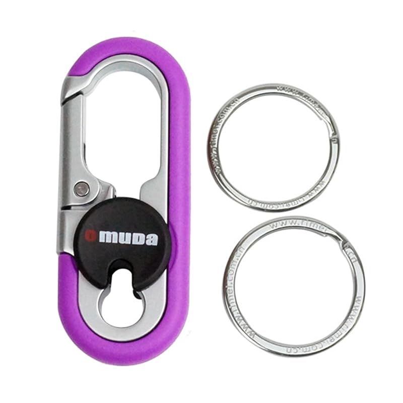 

[KOYOKOMA] carabiner double ring lock function key ring key ring hook fashion design men s male key key Fashionable Accessories metal (purple)