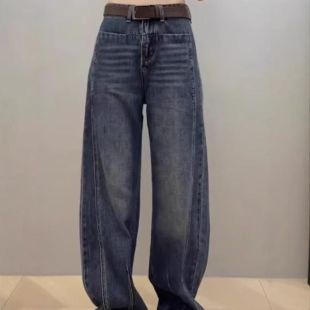 

Women s Autumn 2025 Slim Scimitar Jeans: Fashionable Loose Wide-Leg Pants 4XL