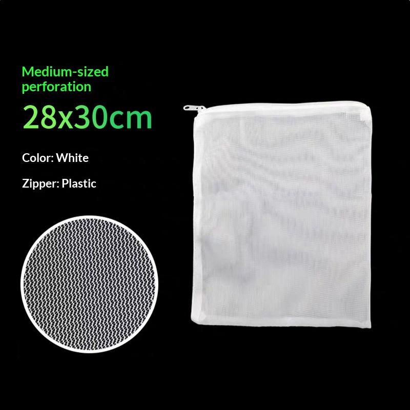 Aquarium Filter Net Bags Reusable Fine Filter Media Bags With Zipper For Aquarium Filtration Bio Ball Carbon Isolation Storage