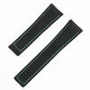 HY Hao Ya Men's Genuine Leather & Nylon Canvas Watch Strap with Velcro Closure, Available In 20mm and 22mm Sizes.