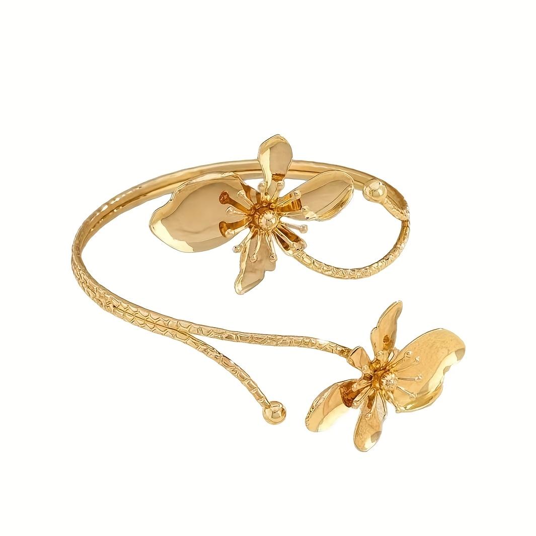 Vintage floral entwined irregular bracelet, fashionable, elegant, and high-end
