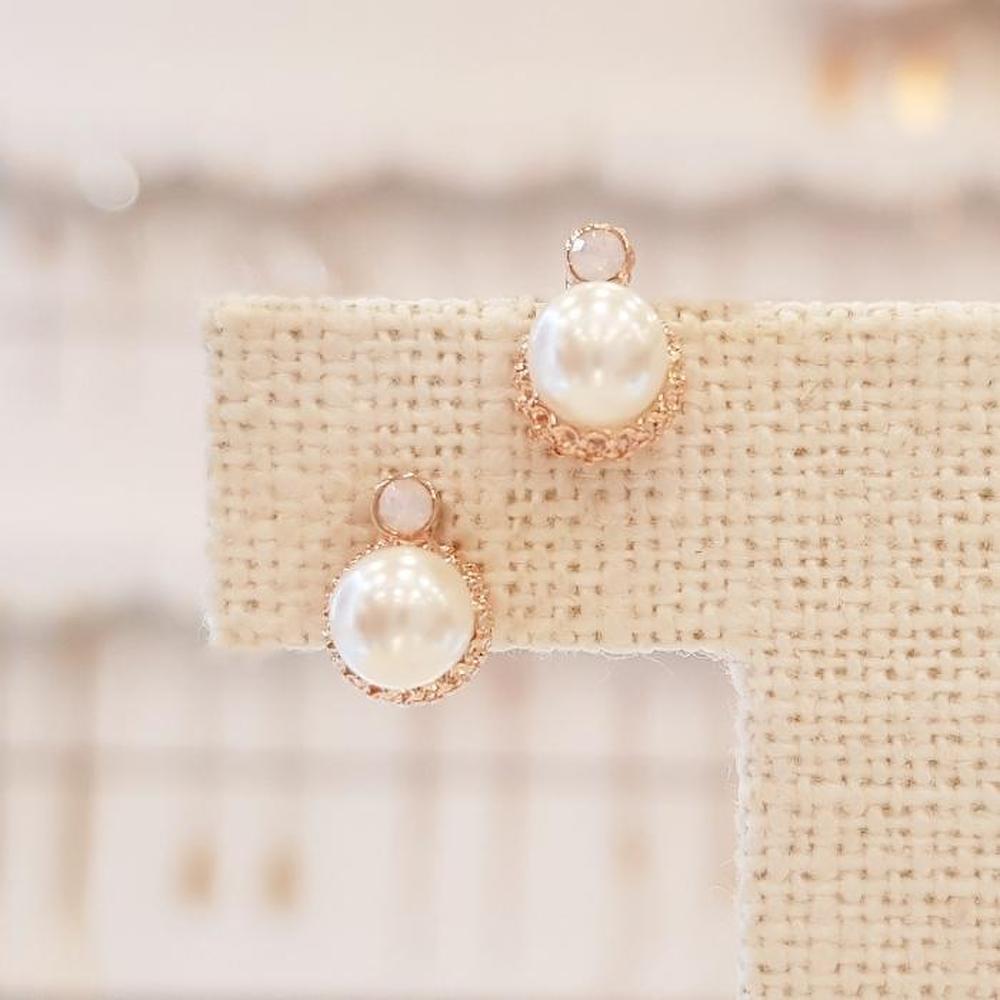 Volare Pearl Earrings Mini Bold (Le659) (8864402)
