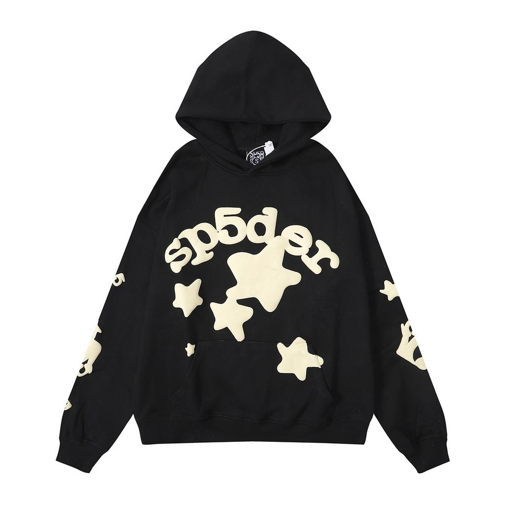 2023 autumn and winter new cross-border sp5der multi-color foam stars, casual hooded sweater, same for men and women