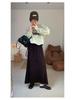 Korean Style High Waist Knitted A-Line Midi Skirt for Women