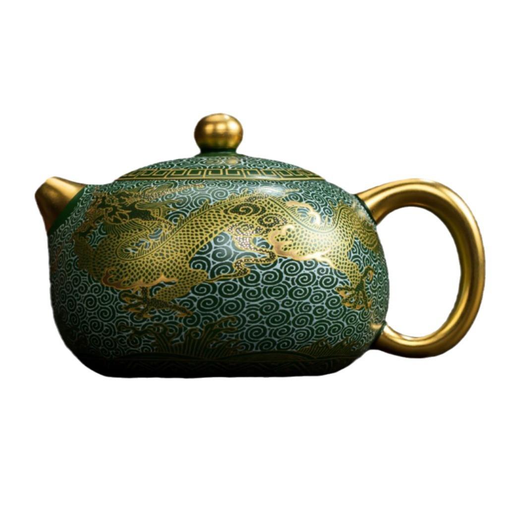 

200ml Yixing Purple Clay Tea Pot High end gilded double dragon play beads Teapot Zisha Kettle Chinese Tea Accessories