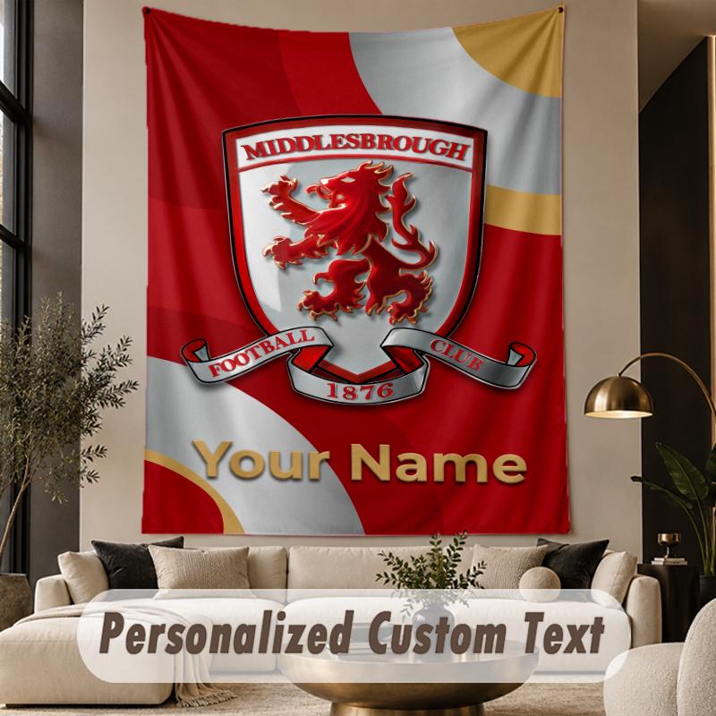 Custom Text Tapestry Middlesbrough FC Print Wall Tapestry Indoor Living Room Wall Decor