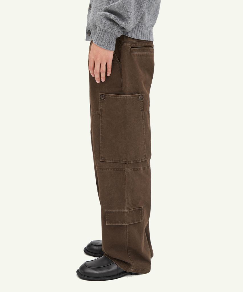 INTEMPOMOOD Button Pocket Cargo Pants_Brown