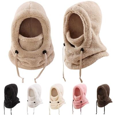 Women Winter Thermal Fleece Balaclava Face Mask Cover Neck Warmer Snood Hood Hat