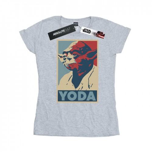 Star Wars Womens/Ladies Yoda Poster Cotton T-Shirt