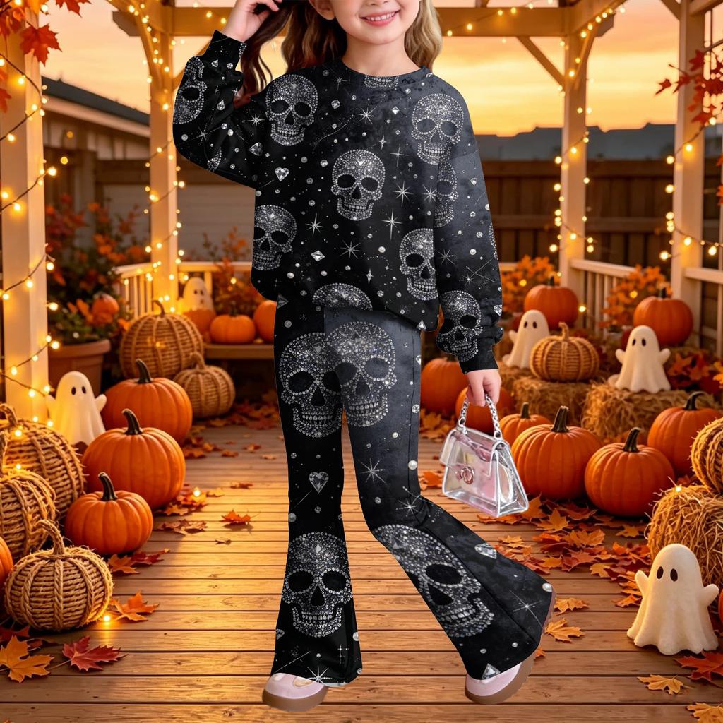 Kids Casual Long Sleeve Top and Pants 2-Piece Outfit Set for Boys and Girls