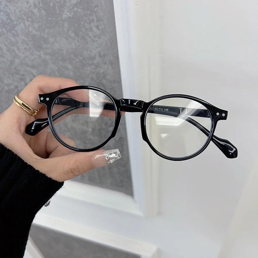 Retro Round Glasses Women Men Brand Circular Vintage Eyeglasses Frame Male Clear Lens Mirror Outdoor Transparent Lens