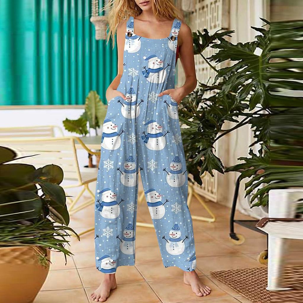 Womens Casual Overalls Jumpsuits Adjustable Straps Sleeveless Summer Cute Comfy Rompers With Pocket