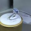 Bagues en Argent 925 Pour Femmes Couple Zircon Cubique Anneau Carré Amoureux Bijoux Mariage Fiancaille Romantique Luxe