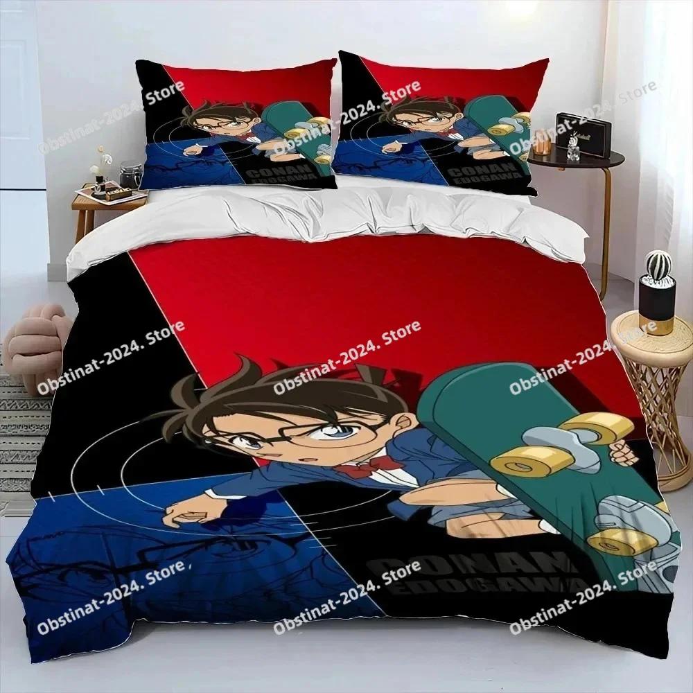 Detective C-Conan Carton Beding Set Printed Bed Linen Set With Pilowcase Bed Soft Duvet Cover Soft Single Double Quen Super King-Sized Dimensionsd