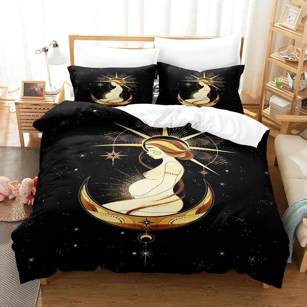  Witch's Moon Bedding Set Single Twin Full Queen King Size Aldult Boys Bedroom Duvetcover Sets Anime Bed Sheet Set New
