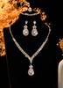 Elegant Crystal Necklace & Earrings Set for Weddings and Banquets