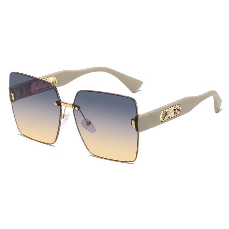 

Modern Luxury Brand Women Sunglasses Glamour Ladies Designer Rimless Sun Glasses Square Oversize Trend Eyewear UV400