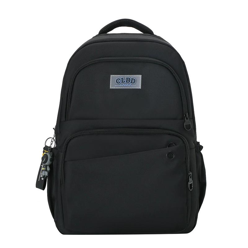 

College student backpack Korean version of casual Oxford cloth junior high school student schoolbag large capacity outdoor travel backpack чорний