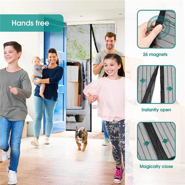 2026 Upgrade Summer Magnetic Mosquito Net Door Anti Mosquito Insect Fly Bug Curtains Automatic Closing Door for Kitchen Door Mosquito Net