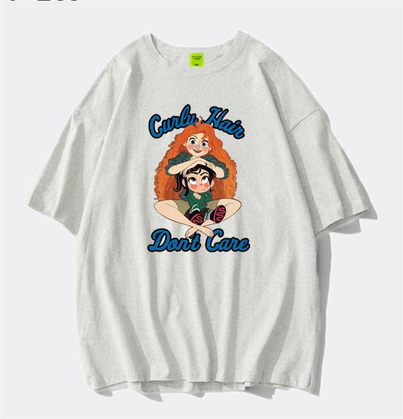 

American retro cotton short-sleeved t-shirt women s summer new loose design niche student t-shirt top M
