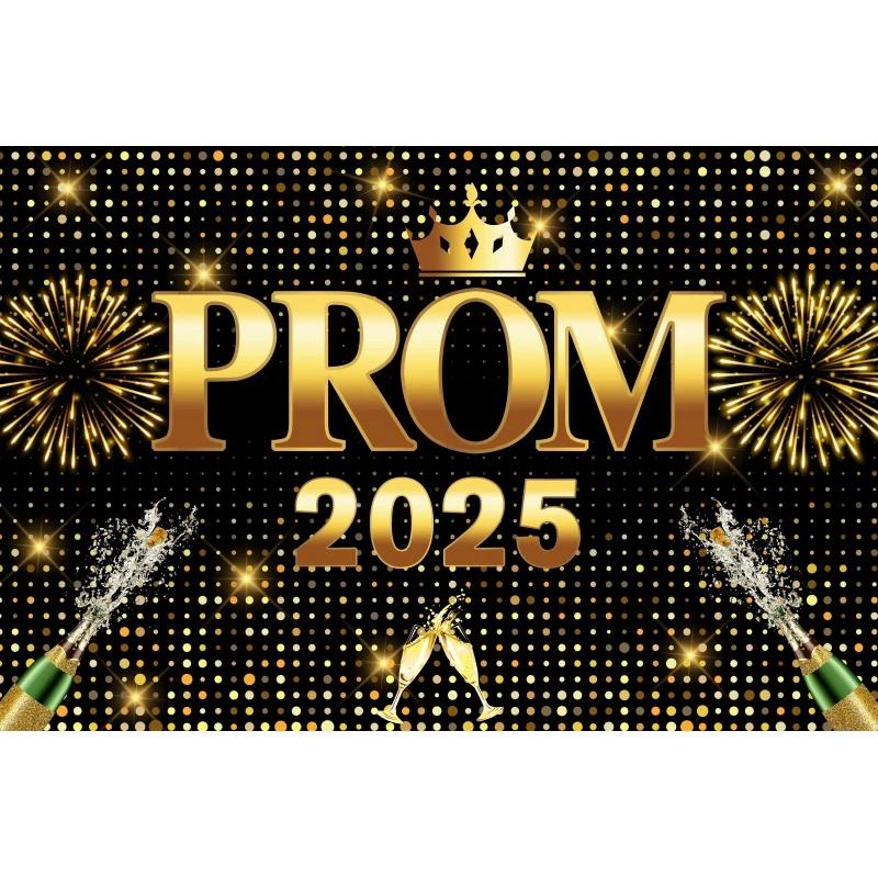 Graduation Party 2025 Gold Black Photography Background Bachelor Cap Prom Decorative Banner Photo Backdrop Photo Studio Props6