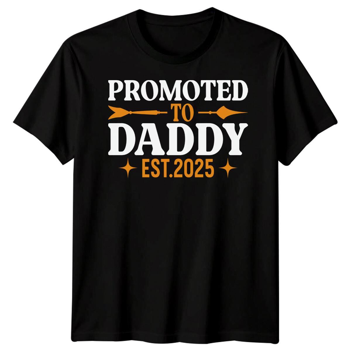 Personalised Mens Promoted To Daddy Funny Fathers Day T-Shirt Tee Best Dad 1#FD L