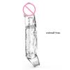 Przezroczysty Penis Extend Sleeve Wielokrotnego użytku prezerwatywy Dildo Enhancer Opóźnienie wytrysku Pierścienie na penisa Dysza Zabawki erotyczne dla mężczyzn