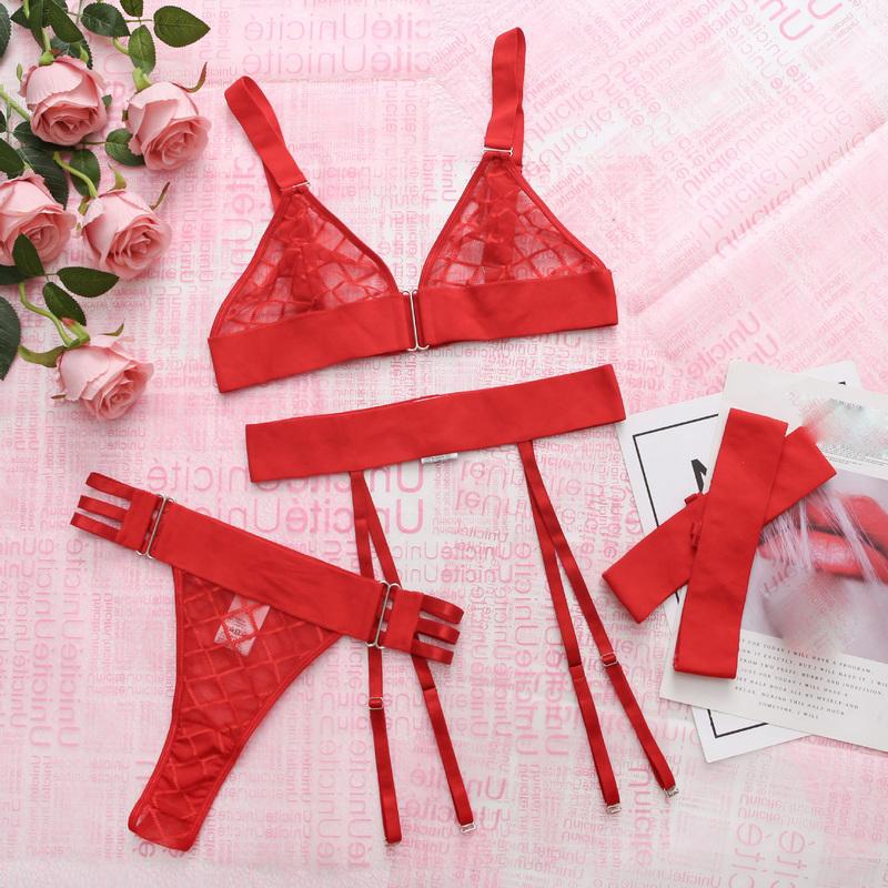 Ženy Sexy spodná bielizeň Mriežka Podväzkový oblek Babydoll Sieťovina Slúžka Zvodné Letné Erotické Porno Flirtovanie Bikiny Súpravy Jednotná spodná bielizeň