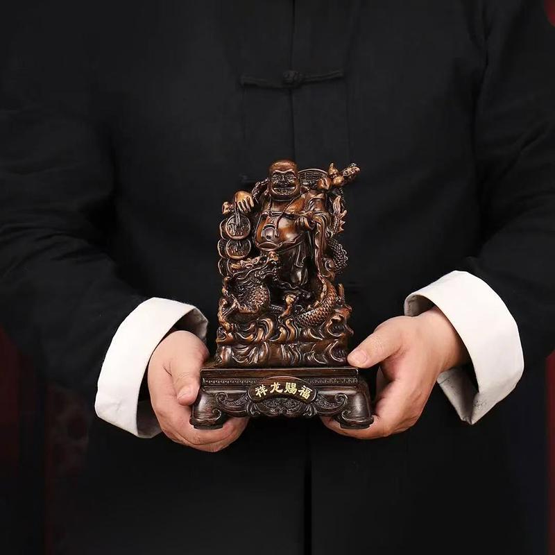 Resin Maitreya Buddha God of Wealth Statue Chinese Buddha Statues  Home, Room, Office Decoration Accumulate Wealth Accessories