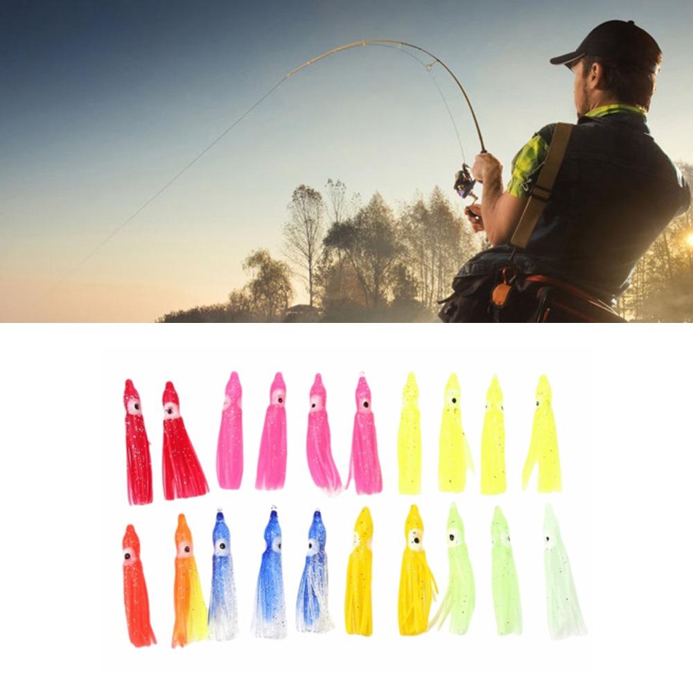 50PCS Mixed Color Octopus Fishing Lures Soft Saltwater Fishing Lures  Trolling Fishing