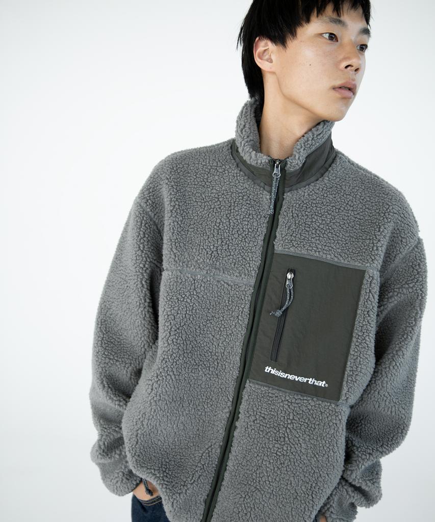 Thisisneverthat Sp Sherpa Fleece Jacket Charcoal