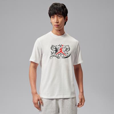 Jordan T Shirts Men s White Crew Neck S