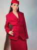 2025 Autumn European & American Elegant Solid Color Waistband Blazer & Suit Pants Set