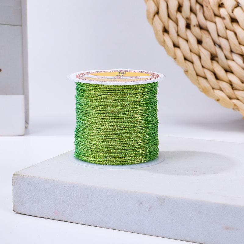 Handmade Red Lanyard Bracelet with Gold Iridescent Gimp Thread